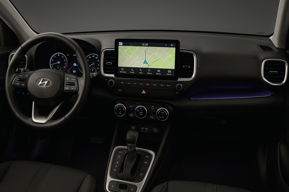 Hyundai New Venue interior dashboard cabin touchscreen features