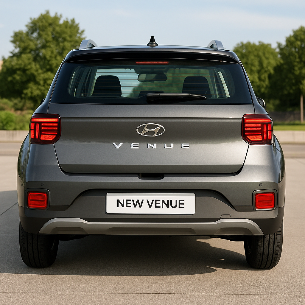 Hyundai New Venue rear view tail lights and bumper