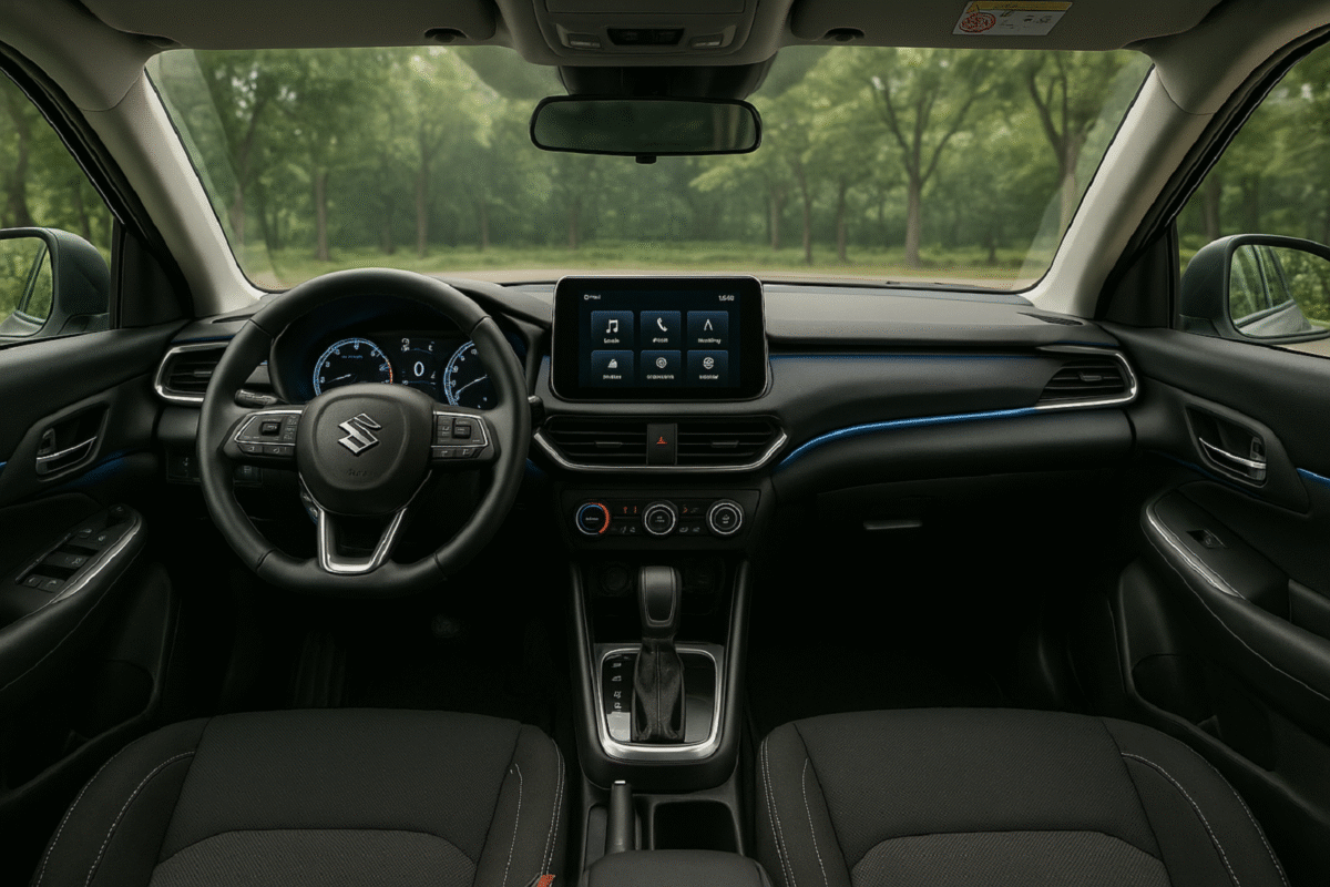 Interior dashboard and cabin of Maruti Suzuki Escudo with digital display