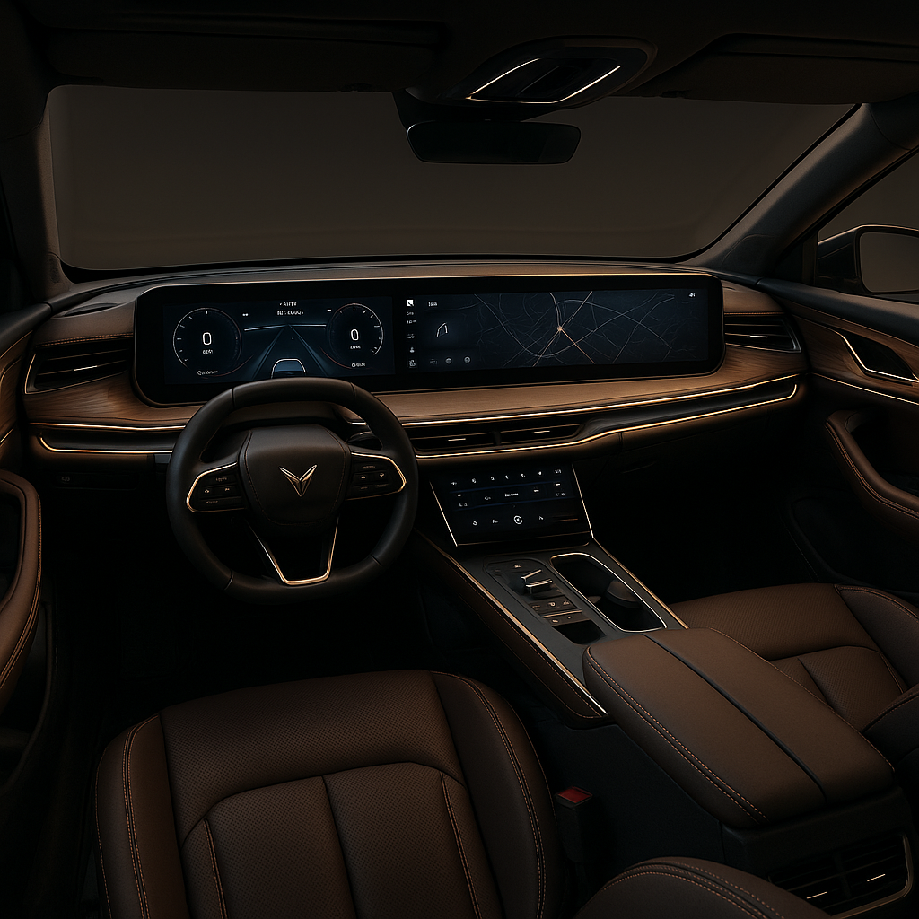 Mahindra Vision T interior dashboard cabin luxury features
