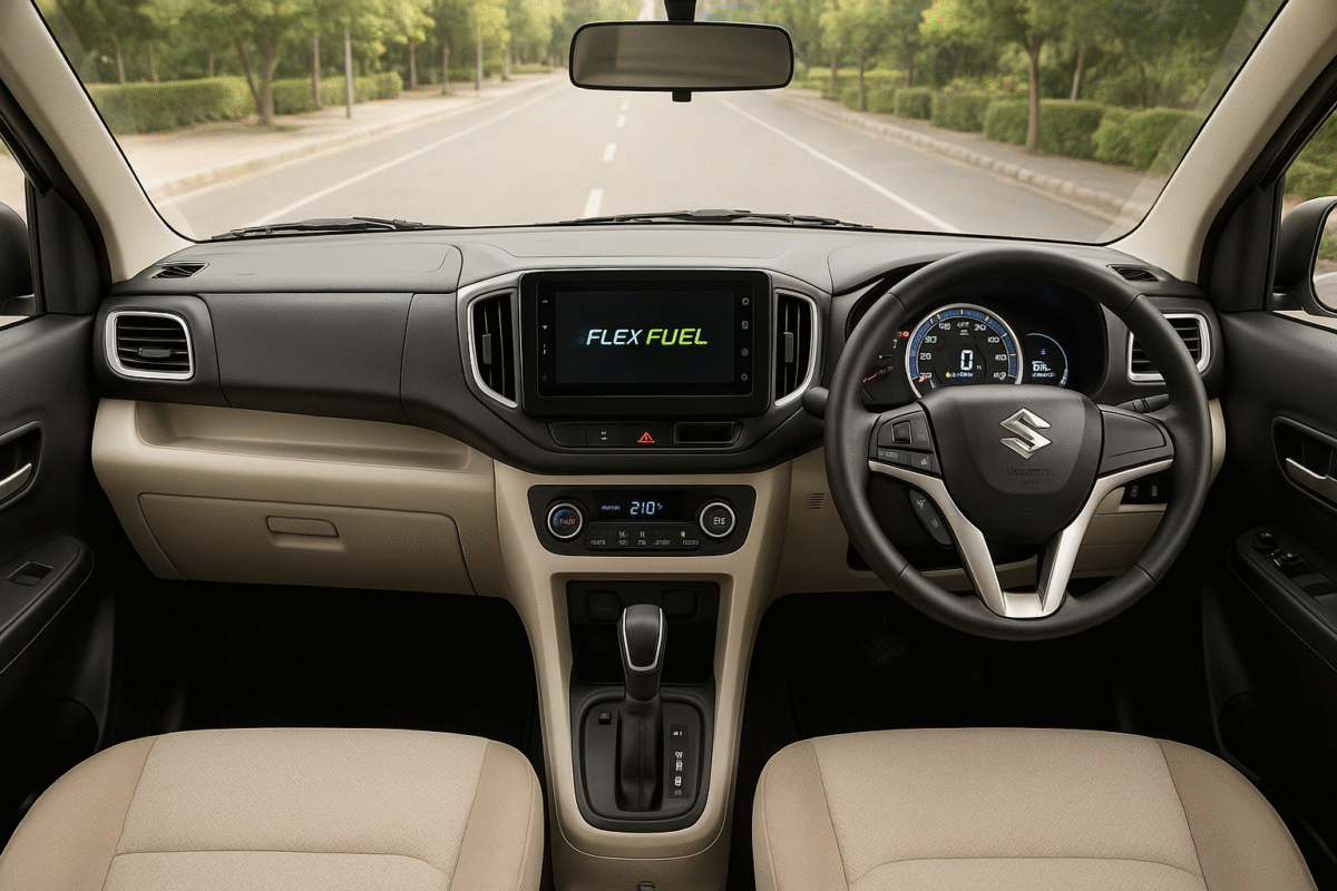 Maruti Wagon R Flex Fuel interior dashboard cabin high resolution
