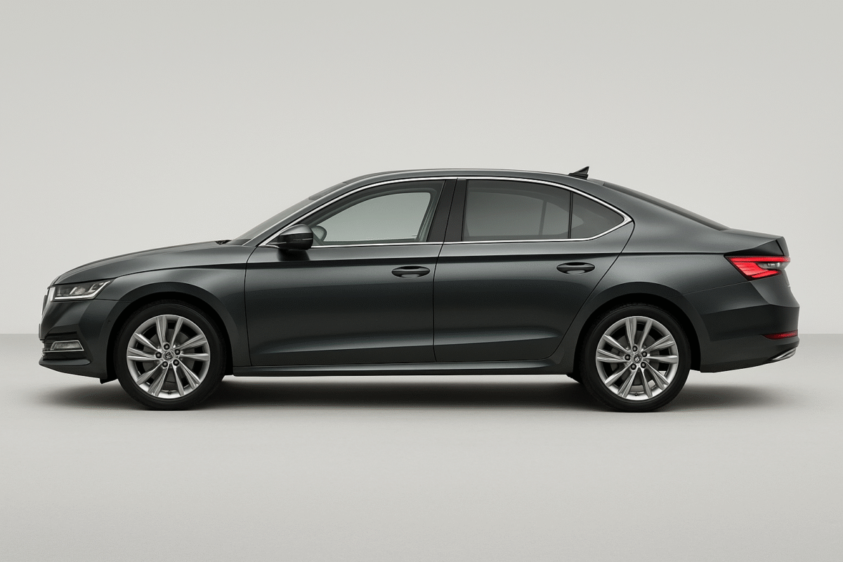 Skoda New Superb side profile view high resolution